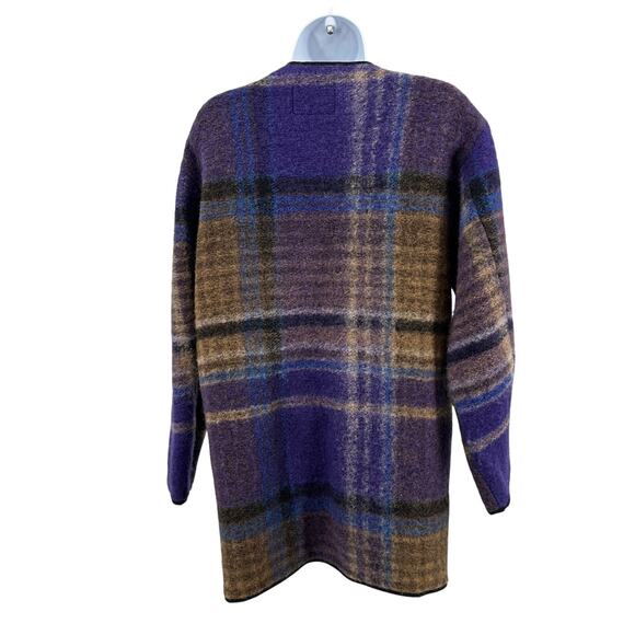 Aritzia Wilfred Free Plaid River Jacket Womens XS Purple Brown Check Button Down - Picture 9 of 13